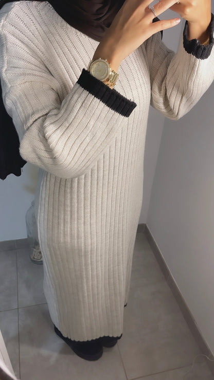 Robe longue crème